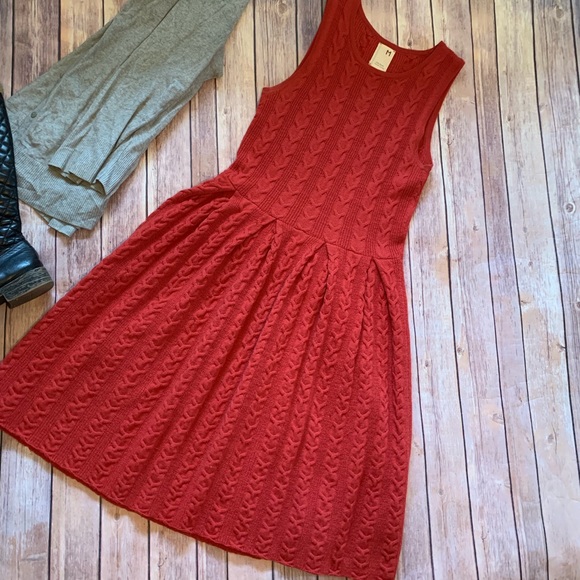 Anthropologie Dresses & Skirts - Anthro Flared & Cabled Sweater Dress